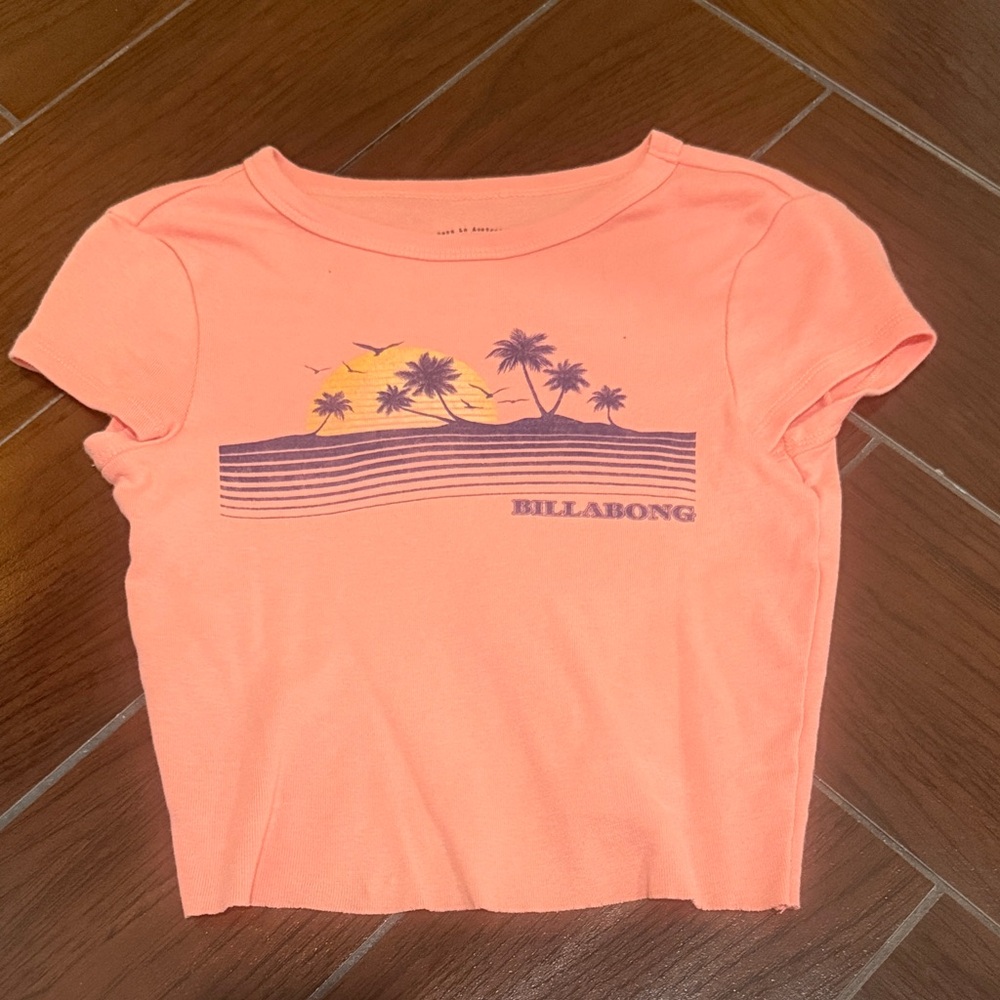 Billabong Womans Coral Palm Tree Tee